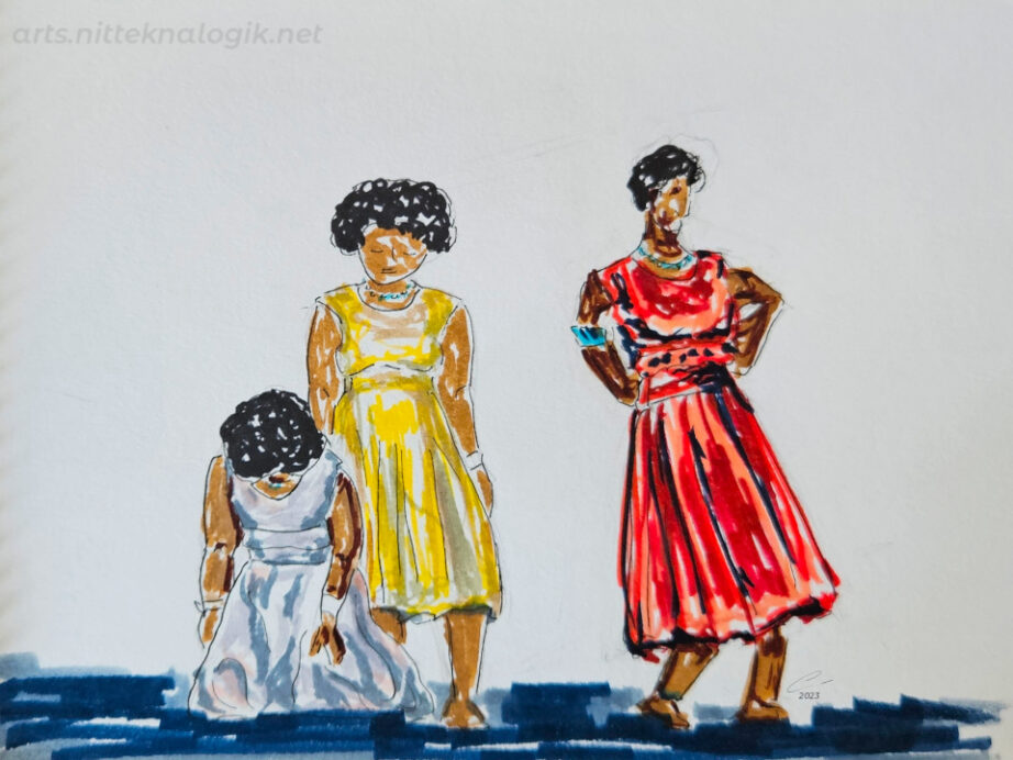 Tres mujeres africanas en escena