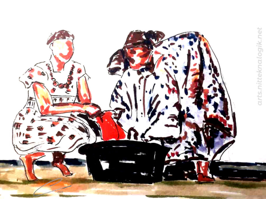 Escena "lavando ropa" de la obra teatral INNA