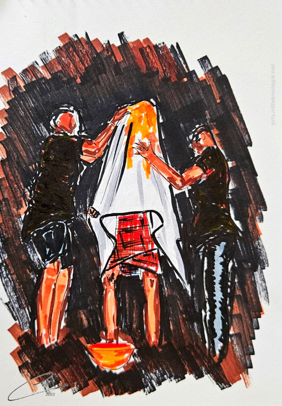 Escena "antes de la ceremonia" de la obra teatral INNA