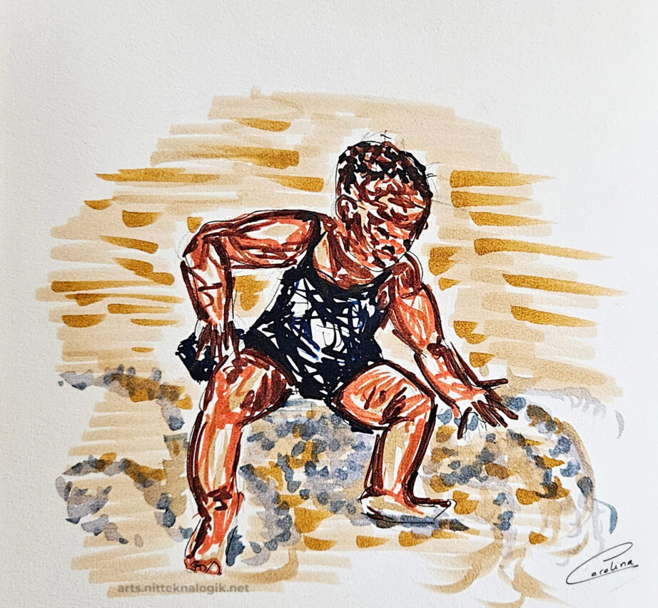 Escena de niña jugando en la playa