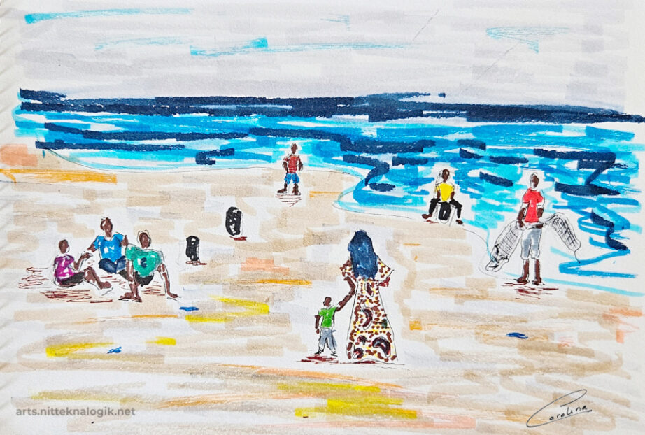 Escena de tarde en la playa